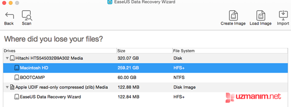Easeus Data Recovery Wizard for Mac nedir - MAC silinen veri kurtarma - Disk tarama