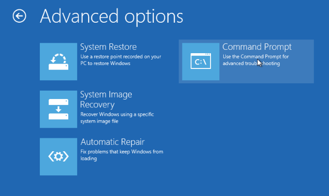 Windows 8 onarma - Komut istemi