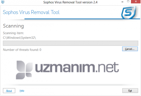 Rootkit temizleme - Sophos Virus Removal Tool
