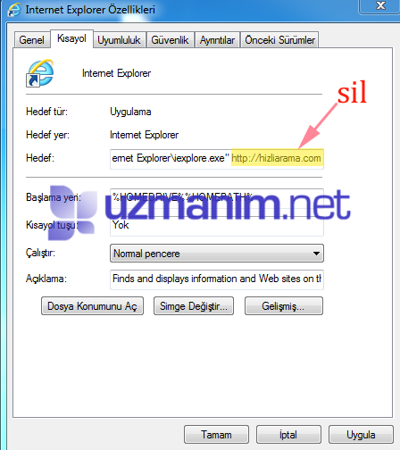 Internet Explorer airzip.inspsearch.com​​  nasıl kaldırılır?